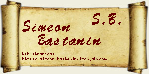 Simeon Baštanin vizit kartica